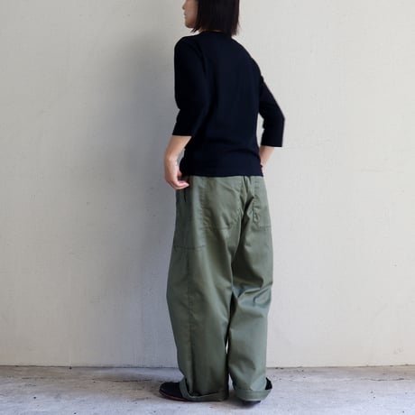 **2025秋冬分到着** homspun ホームスパン　高密度ウエポン紐付ギャザーパンツ