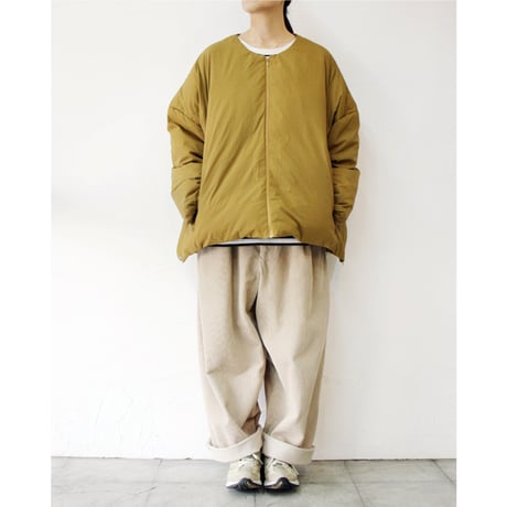**またまたまた再入荷** LILOU + LILY リルアンドリリー　NO COLLAR DAWN JAKET　ノーカラーダウンジャケット　#ブラック、モカブラウン