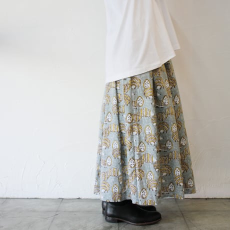 LILOU+LILY　Hedgehog  Tuck Skirt　ハリネズミタックスカート　#グレー、グリーン、パープル