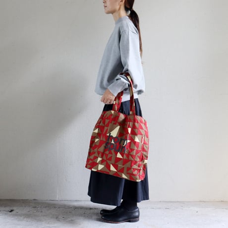 homspun ホームスパン　ロゴプリントBAG　#ピンクｘサックス、レッドｘブラウン、ネイビーｘブラック