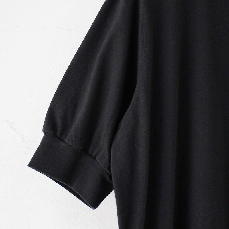 再入荷** homspun ホームスパン 30/1天竺ハイネック半袖ワンピース