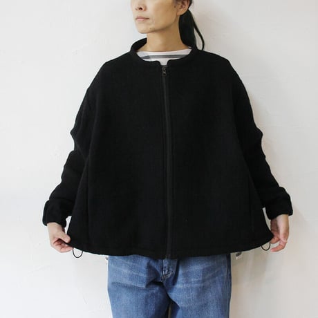 maomade マオメイド　圧縮ウール バックギャザー ジャケット　#ネイビー、ブラック