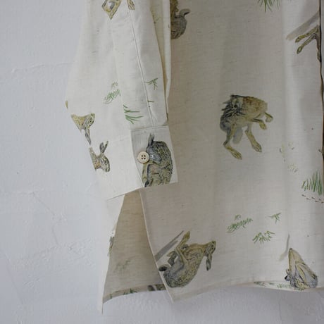 ASEEDONCLOUD アシードンクラウド Study of wild rabbit Map shirts  #ナチュラル　【送料無料】
