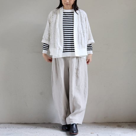 ARTE POVERA アルテポーヴェラ　インドジャガード8分袖カーディガン　#キナリ