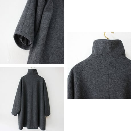 CAERULA カエルラ  woolring frare coat ウールリングフレアーコート　#チャコールグレー
