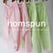 homspun ホームスパン　パッチワークボーダープリントギャザーパンツ　#ピンク、ライム