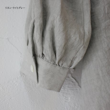 Linenya リネンヤ　リネンスリットセミロングシャツ　#ライトグレー、キナリ