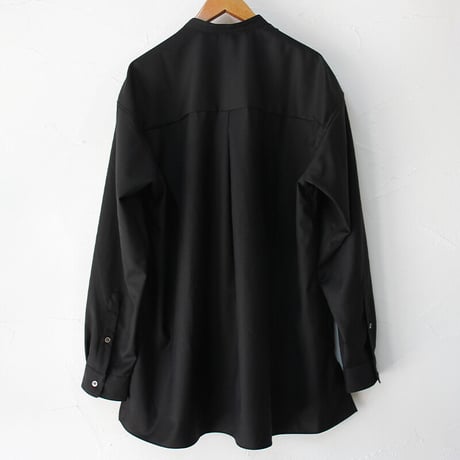 amne アンヌ　GABARDINE covered shirts ギャバジンカバードシャツ　#ブラック　【送料無料】