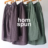 **再入荷** homspun ホームスパン　キャラコ小花プリントギャザースカート　#グリーン、ネイビー　【送料無料】