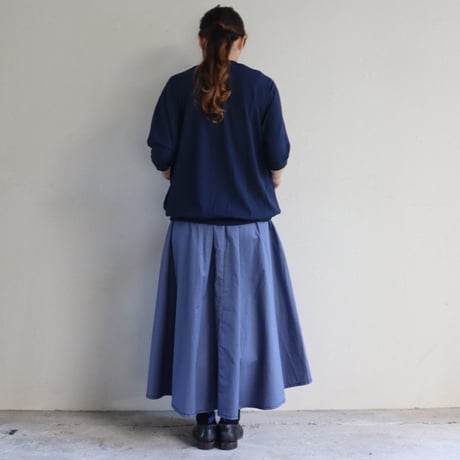 homspun ホームスパン　水玉プリントラップフレアスカート #ブラック、ブルー