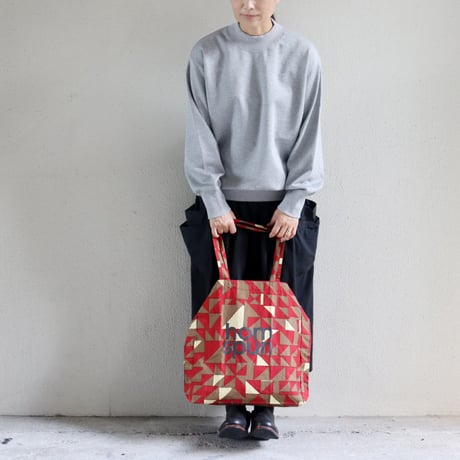 homspun ホームスパン　ロゴプリントBAG　#ピンクｘサックス、レッドｘブラウン、ネイビーｘブラック
