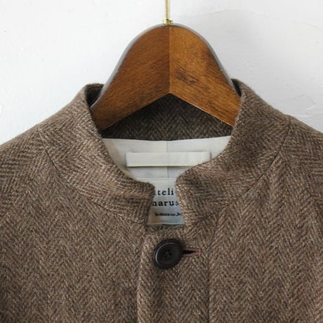 atelier naruse アトリエナルセ　wool linen tweed stand collar coat　ウールリネンツイードスタンドカラーコート