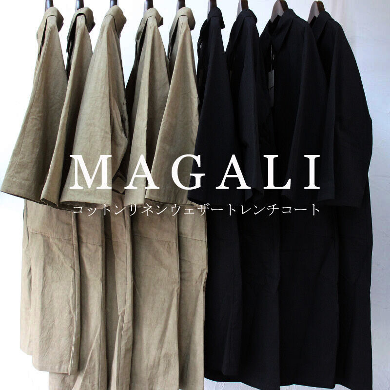 MAGALI マガリ コットンリネンウェザートレンチコート #ベージュ MAGALI マガリ コットンリネンウェザートレンチコート #ベージュ
