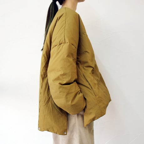 **またまたまた再入荷** LILOU + LILY リルアンドリリー　NO COLLAR DAWN JAKET　ノーカラーダウンジャケット　#ブラック、モカブラウン