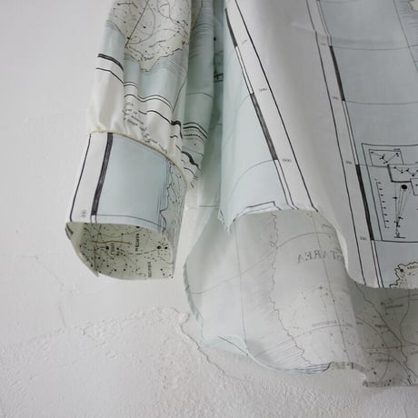 ASEEDONCLOUD アシードンクラウド　Hiraeth map print Zephyros scarf tunic #Pale blue 【送料無料】