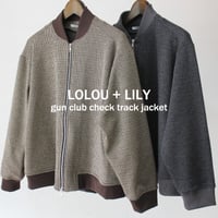 LILOU + LILY リルアンドリリー　ガンクラブチェックトラックジャケット　#ベージュ、ブラック