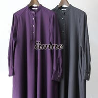 amne アンヌ　GABARDINE cone dress ギャバジンコーンドレス　＃グレープ、チャコール