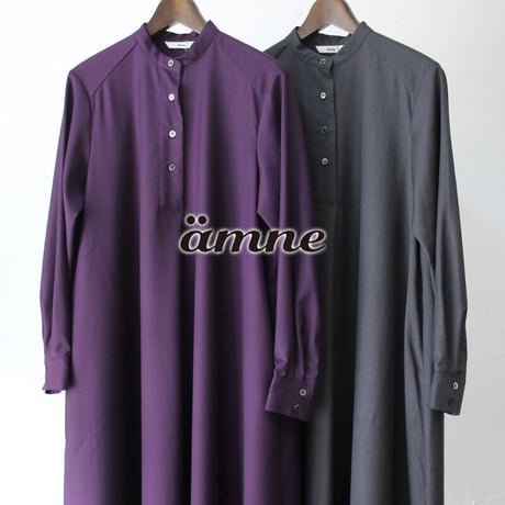 amne アンヌ　GABARDINE cone dress ギャバジンコーンドレス　＃グレープ、チャコール