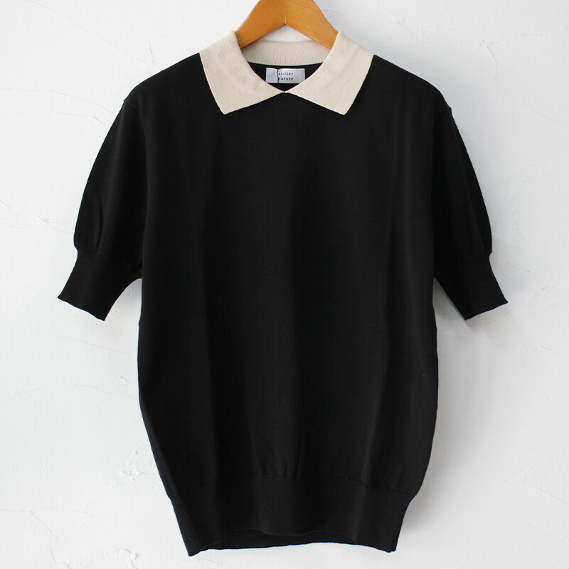 atelier naruse コットン襟付きニット　アトリエナルセ atelier naruse】コットン衿付きニット - hina®～盛岡の雑貨店