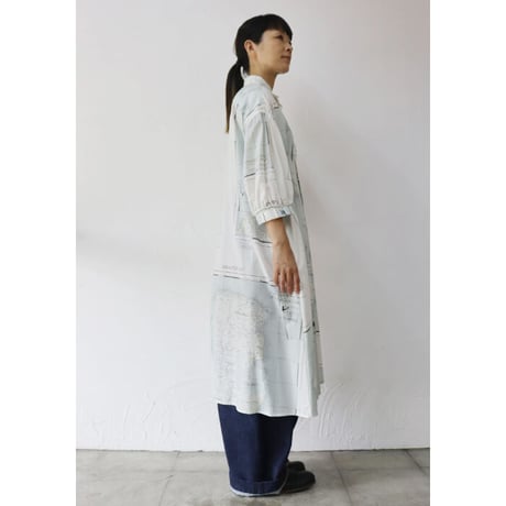 ASEEDONCLOUD アシードンクラウド　Hiraeth map print Classic one-piece #Pale blue 【送料無料】