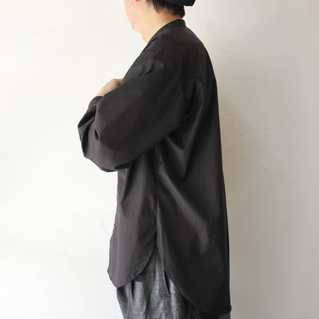 amne アンヌ　ドライピマクラシックシャツ　#ブラック　【送料無料】