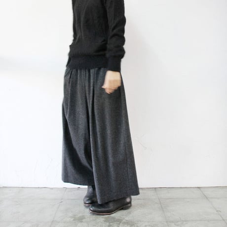 atelier naruse アトリエナルセ furano wool wide pants  #杢ブラック　【送料無料】