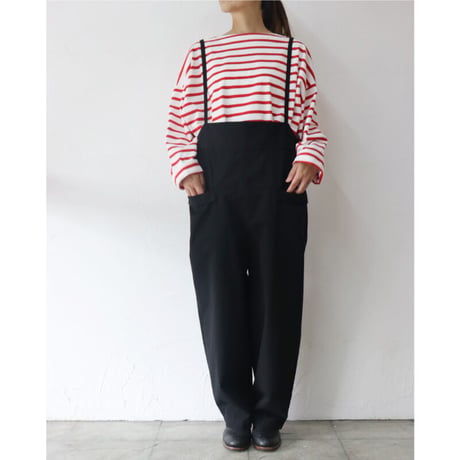 **またまた再入荷** MAGALI マガリ　コットンリネン・サロペットパンツ　#ブラック、デニムブルー