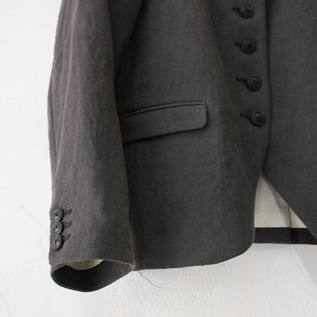 **再入荷** atelier naruse アトリエナルセ　リネンテーラードジャケット　linen tailored jacket　#ベイジュ、チャコール