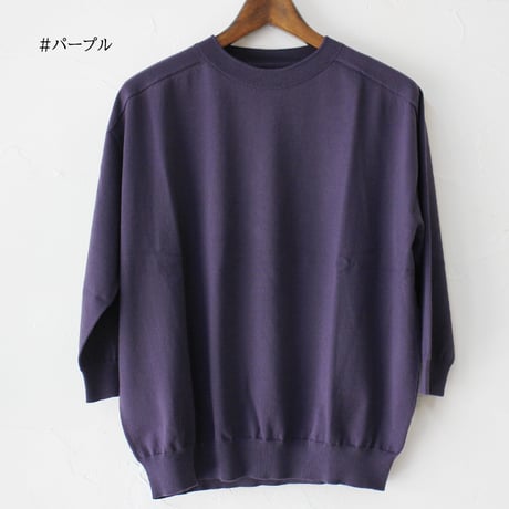 **またまたまた再入荷**  LinenYa リネンヤ as it is.　コットンクルーネック7分袖ニット　【送料無料】