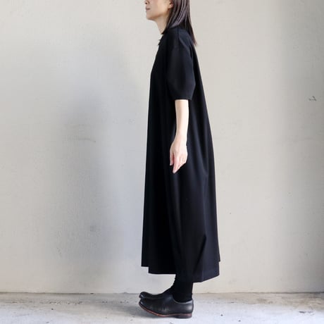 **再入荷** atelier naruse アトリエナルセ　コットンカットソーコクーンワンピース　#ネイビーブルー、ブラック　【送料無料】