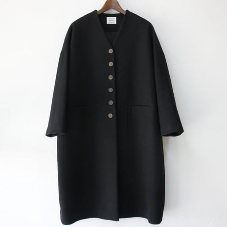 **再入荷** atelier naruse アトリエナルセ　melton wool cocoon coat　メルトンウールコクーンコート　#ブラック　【送料無料】