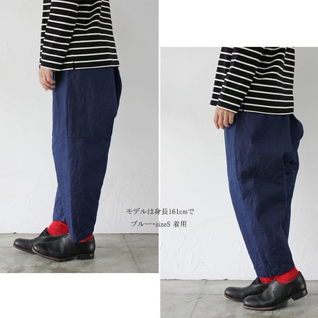 **再入荷** homspun ホームスパン　8オンス ウェポンデニムギャザーパンツ　#ブルー　【送料無料】