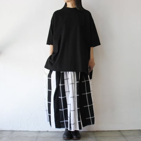 TRAVAIL MANUEL トラバイユマニュアル　ミディ天竺BIGスリットTシャツ　 #ホワイト、ブラック