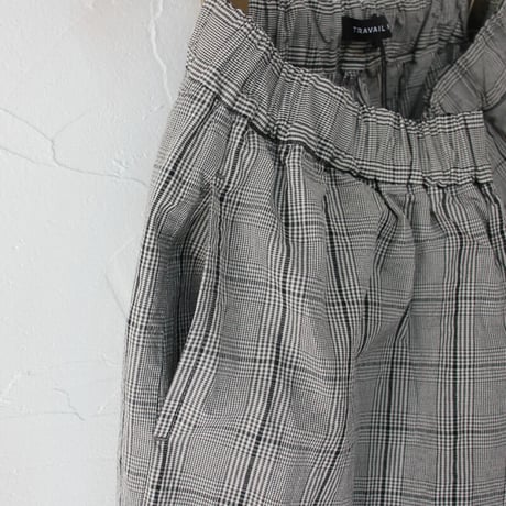 **サイズ欠け再入荷** TRAVAIL MANUEL トラバイユマニュアル　C/Lチェックワッシャーフルサドルパンツ　【送料無料】