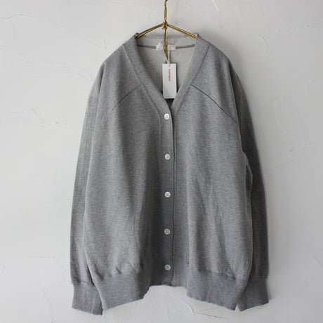 homspun ホームスパン　コンパクト裏毛Vネックカーディガン　#TOPグレー、ブラック