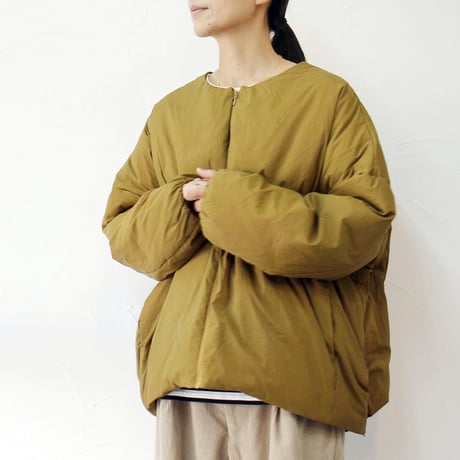 **またまたまた再入荷** LILOU + LILY リルアンドリリー　NO COLLAR DAWN JAKET　ノーカラーダウンジャケット　#ブラック、モカブラウン