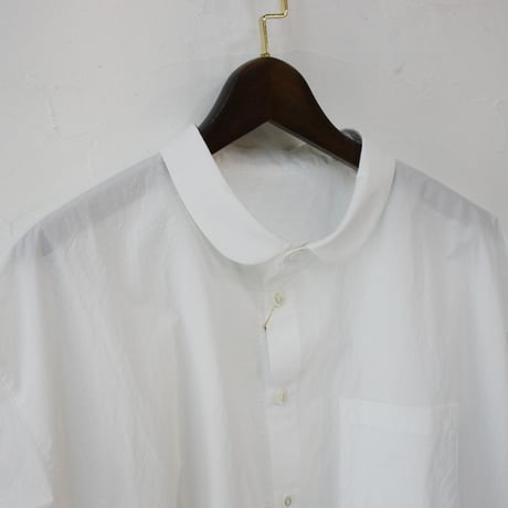 **またまたまた再入荷** LinenYa リネンヤ　80タイプライタートリプルウォッシュ丸襟ブラウス　#ブルー、レッド、ブラック、ホワイト