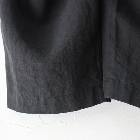 TRAVAIL MANUEL トラバイユマニュアル　フレンチリネンキャンバスコクーンパンツ　#ブラック
