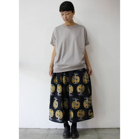 TRAVAUL MANUEL トラバイユマニュアル  ギザ天竺バインダーアシメTシャツ　#ダークグリーン、サンド