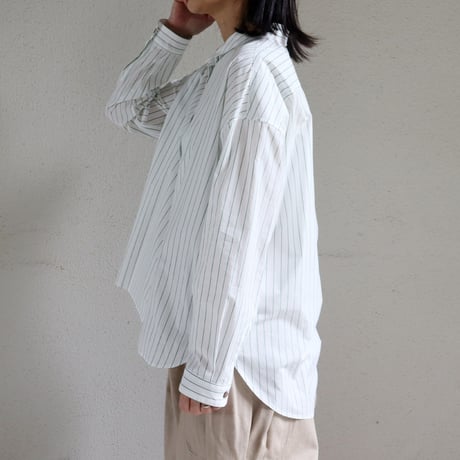 atelier naruse アトリエナルセ　コットンピンストライプビッグシルエットシャツ　cotton pinstripe big silhouette shirt