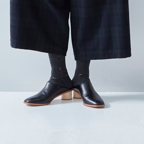 atelier naruse アトリエナルセ　コットンウール～冬の朝～着圧ソックス　#グレイ、ブラウン