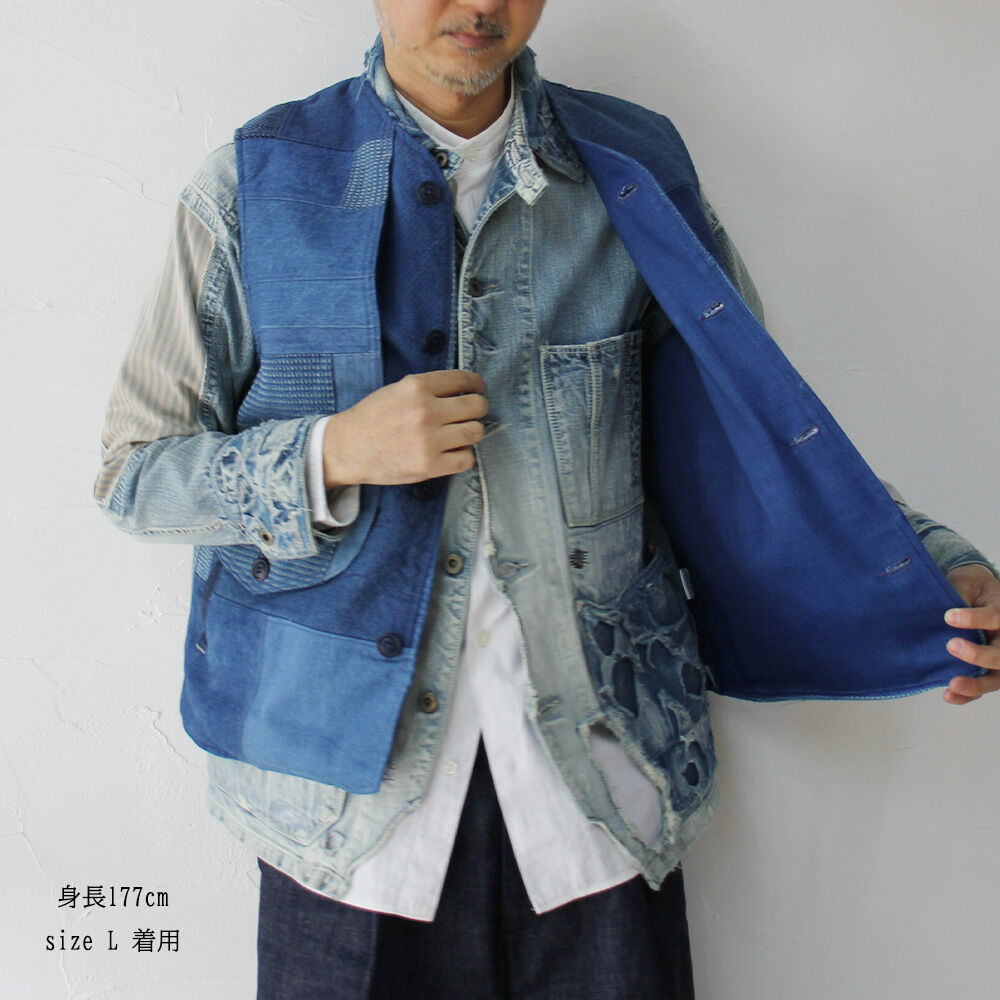FUNSET OF ART ファンセットオブアート IDGパッチワークMATAGIベスト 