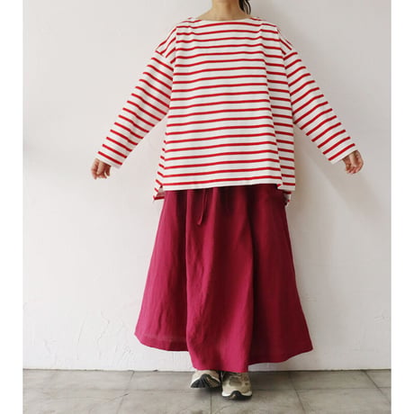 amne アンヌ　BORDER gride basque #レッド、ブラック　【送料無料】