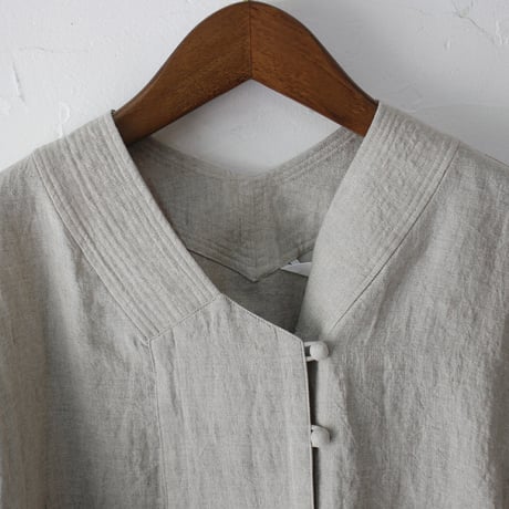 atelier naruse アトリエナルセ　linen stitch V-neck blouse　リネンステッチVネックブラウス