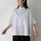 **またまたまた再入荷** LinenYa リネンヤ　コットンストライプヘンリーネックブラウス　#ネイビー、ホワイト