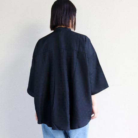 **再入荷** TRAVAIL MANUEL トラバイユマニュアル　キュプラドットバンドカラーシャツ　#ネイビー、ブラック