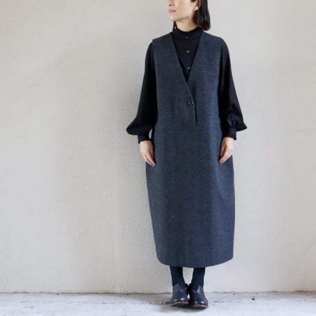 atelier naruse アトリエナルセ　コットンウールヘリンボンジャンパースカート  cotton&wool herring-bone jumper skirt　【送料無料】