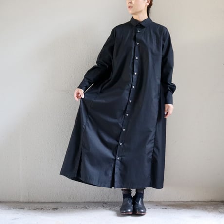 CAERULA PER LIGHTS カエルラ　タイプライターバックフレアワンピース　#ブルー、ブラック