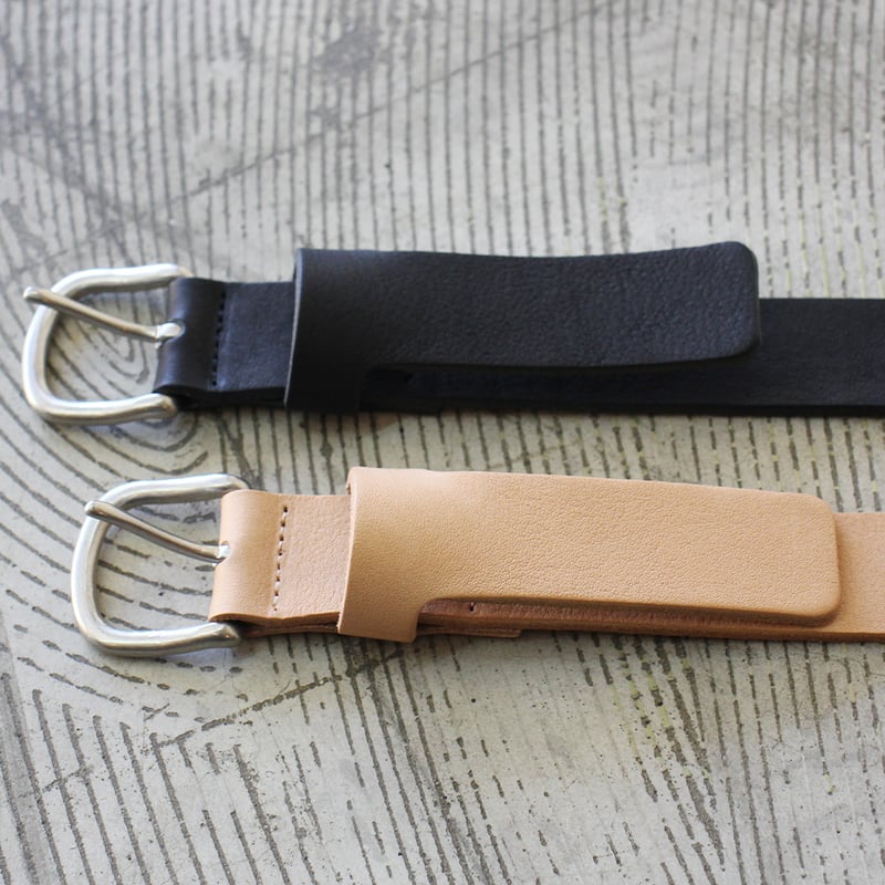 再入荷** homspun ホームスパン レザーベルト #ヌメ、ブラウン