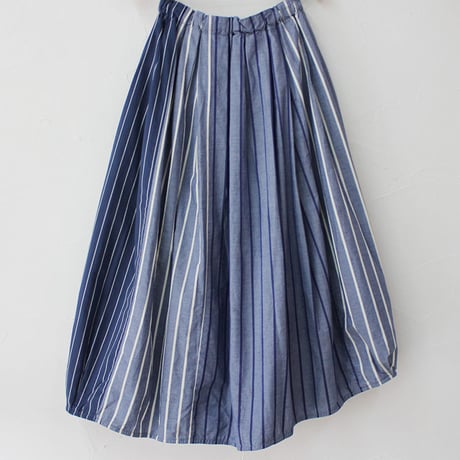**再入荷**Tigre Brocante ティグルブロカンテ　ストライプMIXバレルロングスカート　#ネイビー【送料無料】